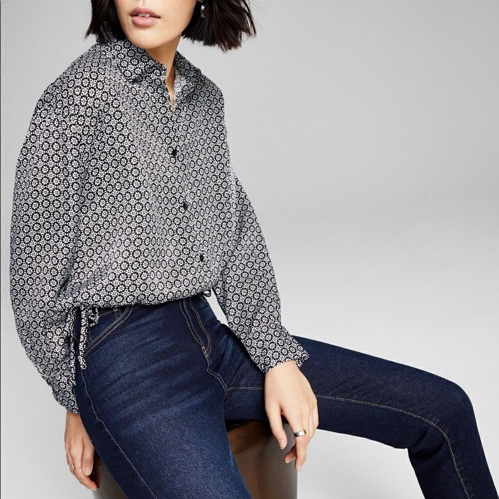 NWT And Now This Women's Cinch-Waist Shirt